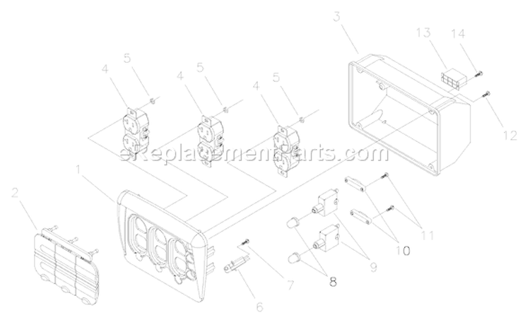 Page B Diagram and Parts List for 030248-1  Briggs and Stratton Generator